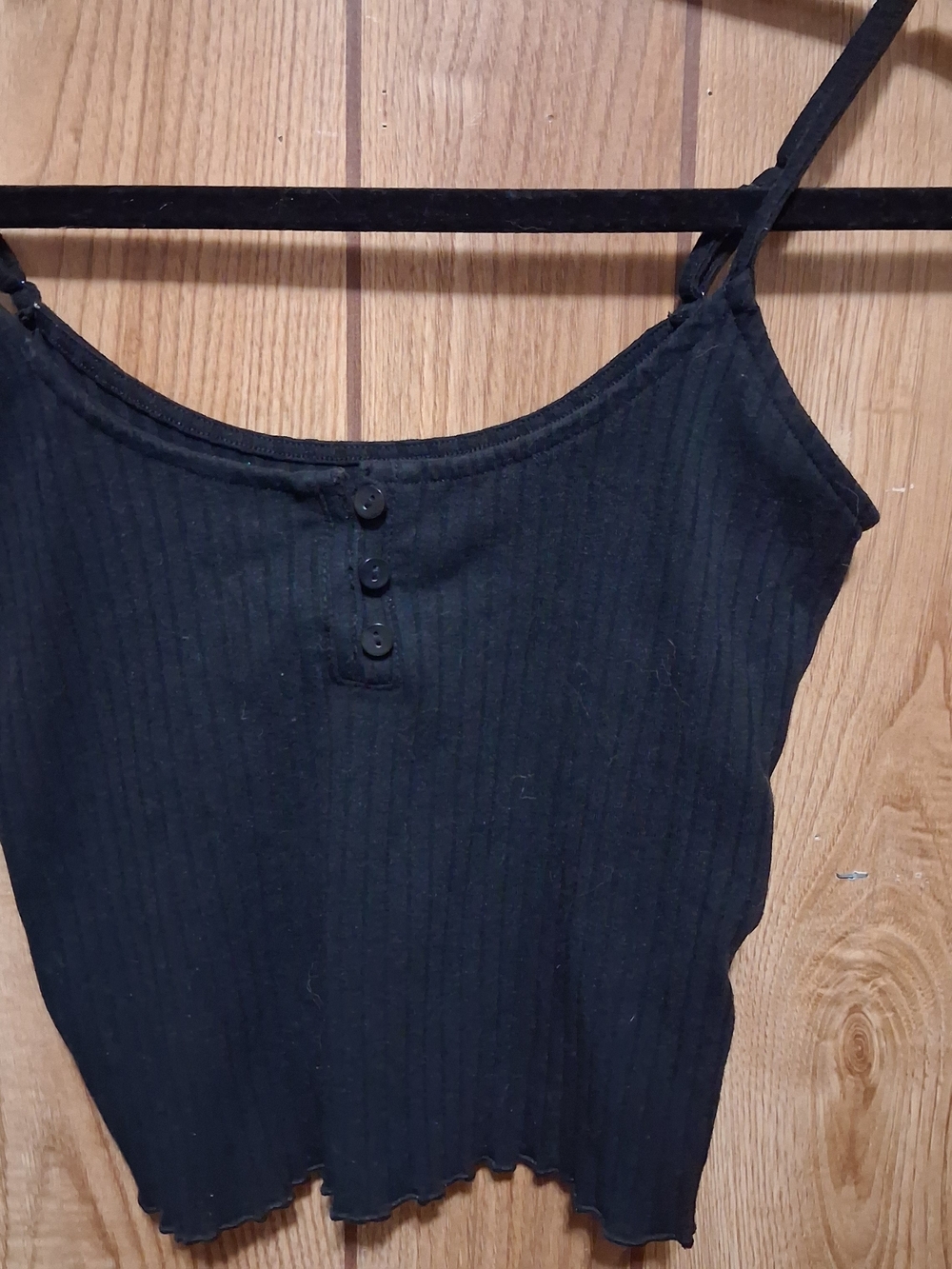 American Eagle Ribbed Cami Tank Women Small Black Festival Cowgirl